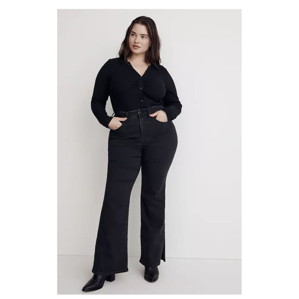 Madewell Flare Jeans Women 28W Black Good High Rise Stretch Denim DM5734